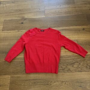 Valentino Red Bow-Accent Crewneck Sweater